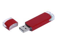 USB 2.0- флешка промо на 64 Гб прямоугольной классической формы, красный