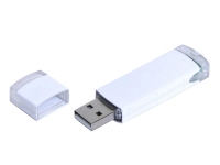 USB 2.0- флешка промо на 64 Гб прямоугольной классической формы, белый
