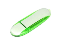 USB 2.0- флешка промо на 32 Гб овальной формы, зеленый