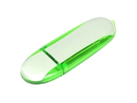 USB 2.0- флешка промо на 64 Гб овальной формы, зеленый