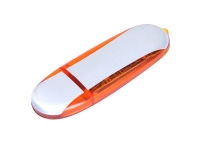 USB 2.0- флешка промо на 64 Гб овальной формы, оранжевый