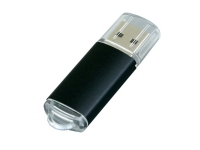 USB 2.0- флешка на 32 Гб с прозрачным колпачком, черный