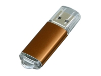 USB 2.0- флешка на 32 Гб с прозрачным колпачком, коричневый