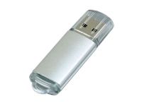 USB 2.0- флешка на 32 Гб с прозрачным колпачком, серебристый
