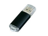 USB 2.0- флешка на 64 Гб с прозрачным колпачком, черный