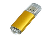 USB 2.0- флешка на 64 Гб с прозрачным колпачком, золотистый