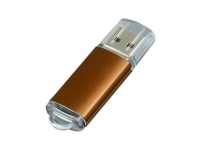 USB 2.0- флешка на 64 Гб с прозрачным колпачком, коричневый