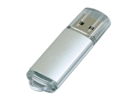 USB 2.0- флешка на 64 Гб с прозрачным колпачком, серебристый