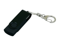 USB 2.0- флешка промо на 32 Гб с поворотным механизмом и однотонным металлическим клипом, черный