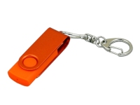 USB 2.0- флешка промо на 32 Гб с поворотным механизмом и однотонным металлическим клипом, оранжевый