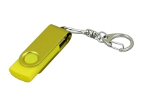 USB 2.0- флешка промо на 32 Гб с поворотным механизмом и однотонным металлическим клипом, желтый