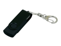 USB 2.0- флешка промо на 64 Гб с поворотным механизмом и однотонным металлическим клипом, черный