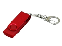 USB 2.0- флешка промо на 64 Гб с поворотным механизмом и однотонным металлическим клипом, красный