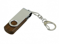 USB 2.0- флешка промо на 64 Гб с поворотным механизмом, коричневый/серебристый