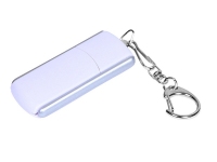 USB 2.0- флешка промо на 32 Гб с прямоугольной формы с выдвижным механизмом, белый/серебристый