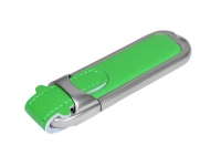 USB 2.0- флешка на 32 Гб с массивным классическим корпусом, зеленый/серебристый