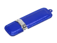 USB 2.0- флешка на 32 Гб классической прямоугольной формы, синий/серебристый