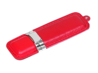 USB 2.0- флешка на 64 Гб классической прямоугольной формы, красный/серебристый