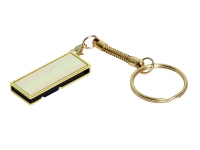 USB 2.0- флешка на 64 Гб с поворотным механизмом и зеркальным покрытием, золотистый