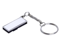 USB 2.0- флешка на 64 Гб с поворотным механизмом и зеркальным покрытием, серебристый