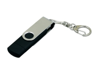 USB 2.0- флешка на 32 Гб с поворотным механизмом и дополнительным разъемом Micro USB, черный/серебристый