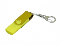USB 2.0- флешка на 32 Гб с поворотным механизмом и дополнительным разъемом Micro USB, желтый