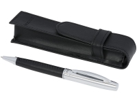 Подарочный набор с шариковой ручкой «Scherzo», серебристый/черный, металл/искусственная кожа