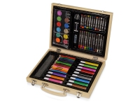Набор для рисования в чемодане с рисунком, натуральный, разноцветный, дерево, пластик