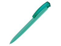 Ручка пластиковая шариковая трехгранная «Trinity K transparent Gum» soft-touch, морская волна, пластик с покрытием soft-touch