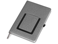 Блокнот А5 «Pocket» с карманом для телефона, серый, полиуретан
