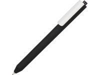 Ручка пластиковая шариковая Pigra  P03 «софт-тач», черный/белый, пластик