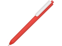 Ручка пластиковая шариковая Pigra  P03 «софт-тач», красный/белый, пластик