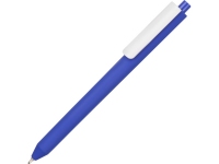 Ручка пластиковая шариковая Pigra  P03 «софт-тач», синий/белый, пластик