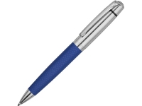 Ручка металлическая шариковая «Антей», синий/серебристый, искусственная кожа/металл