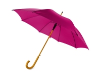 Зонт-трость «Радуга», фуксия, купол- полиэстер, стержень и ручка- дерево, спицы- металл