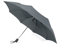 Зонт складной «Irvine», серый, купол- эпонж, каркас-сталь, спицы- фибергласс, ручка-пластик с покрытием соф-тач