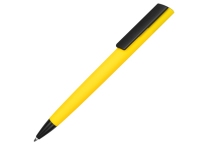 Ручка пластиковая soft-touch шариковая «Taper», желтый/черный, пластик с покрытием soft-touch