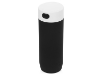 Вакуумная термокружка «Recoil», черный, белый, корпус- нержавеющая сталь с покрытием soft-touch, крышка- полипропилен
