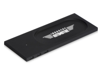 Беспроводное настольное зарядное устройство «Glide» с подсветкой, soft-touch, черный, пластик с покрытием soft-touch