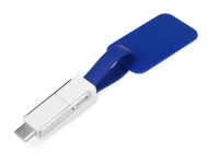 Зарядный кабель «Charge-it» 3 в 1, синий/белый, пластик/металл
