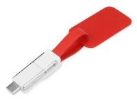 Зарядный кабель «Charge-it» 3 в 1, красный/белый, пластик/металл