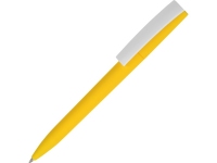Ручка пластиковая soft-touch шариковая «Zorro», желтый/белый, пластик с покрытием soft-touch