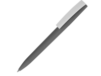Ручка пластиковая soft-touch шариковая «Zorro», серый/белый, пластик с покрытием soft-touch