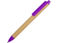 Ручка картонная шариковая «Эко 2.0», бежевый/фиолетовый, картон/пластик