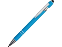 Ручка-стилус металлическая шариковая «Sway» soft-touch, голубой/серебристый, металл c покрытием soft-touch