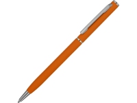 Ручка металлическая шариковая «Атриум софт-тач», оранжевый/серебристый, металл