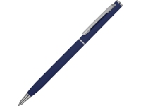 Ручка металлическая шариковая «Атриум софт-тач», синий/серебристый, металл