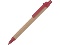 Ручка картонная шариковая «Эко 3.0», светло-коричневый/красный, картон/пластик