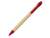 Ручка шариковая «Berk», натуральный/красный, переработанный картон/кукурузный пластик