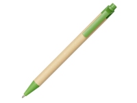 Ручка шариковая «Berk», натуральный/зеленый, переработанный картон/кукурузный пластик
